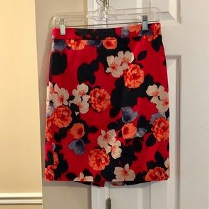 Floral print pencil skirt